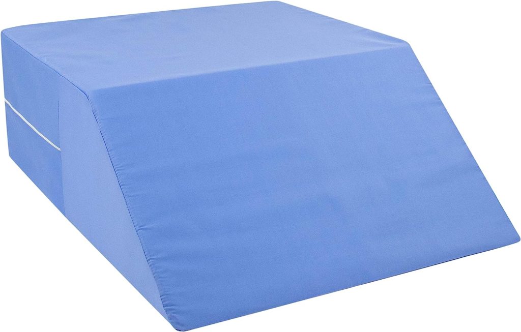 DMI Ortho Bed Wedge Elevated Leg Pillow, Supportive Foam Wedge Pillow for Elevating Legs, Improved Circulataion, Reducing Back Pain, Post Surgery and Injury, Recovery, Blue 8 x 20 x 24