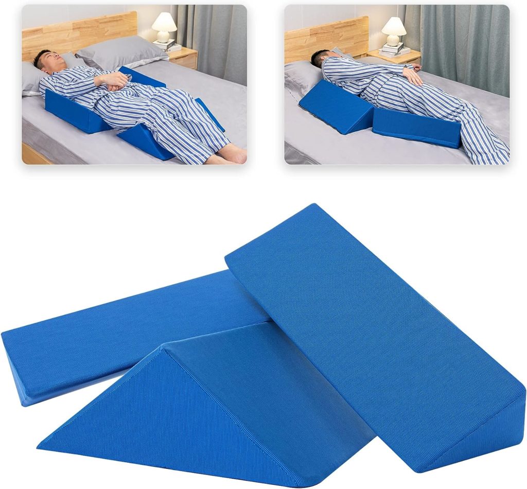 Fanwer Positioning Wedge Pillow for Side Sleeping (3 in 1), 40 Degree Triangle Bed Wedges  Body Positioners for Back Pain, Preventing Bedsores, After Surgery, Knees Elevated, Pregnancy