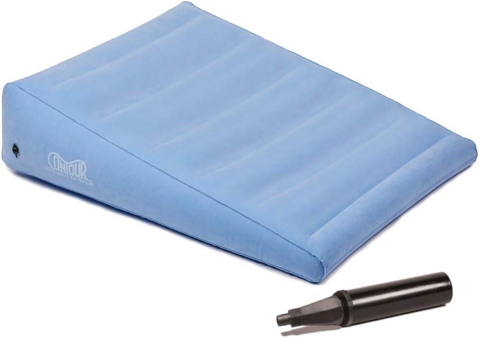 Contour Inflatable Back Support Relief Bed Wedge Cushion - Extended Length, Gradual Incline Wedge, (32 x 24 x 7)