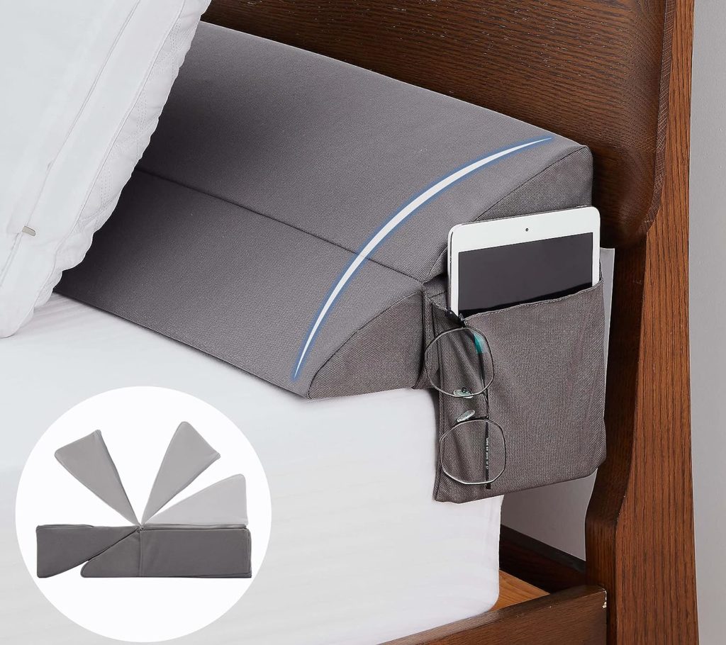 Limthe King Bed Wedge Pillow for Headboard,Adjustable Bed Gap Filler,Mattress Wedge,Headboard Pillow for Close The Spacer(0-7) Between Mattress and Headboard/Wall(Grey 76x10x6)