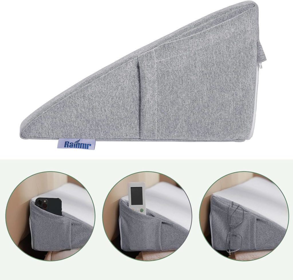 Rainmr Bed Wedge Pillow King Size (76x10x6) - Triangle Pillow Wedge - Comfy Support Bed Gap Filler - Fill The Gap (0-5) Between Headboard and Mattress