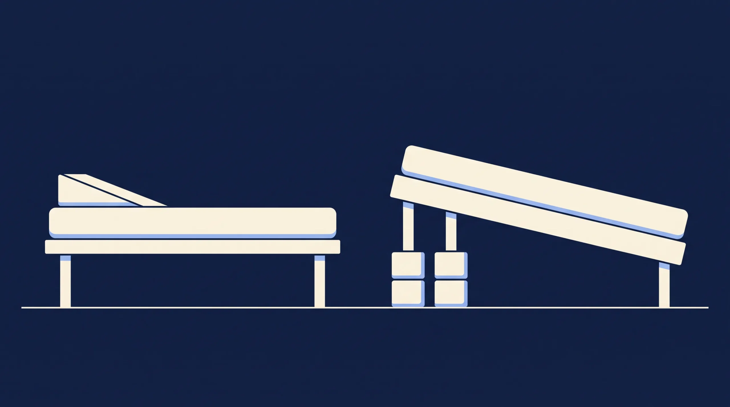 Wedge pillow on a flat bed compared with a whole bed tilted on blocks for sleep apnea